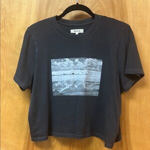 Madewell Charcoal Tee with Scenic Graphic